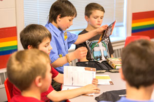 Boys developing their minds and thoughts through Brigade's discipleship materials to think not as the world would have them, but as the Word would have them.